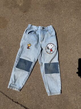 Vintage Peanuts Snoopy & Woodstock Embroidered Denim 4T
